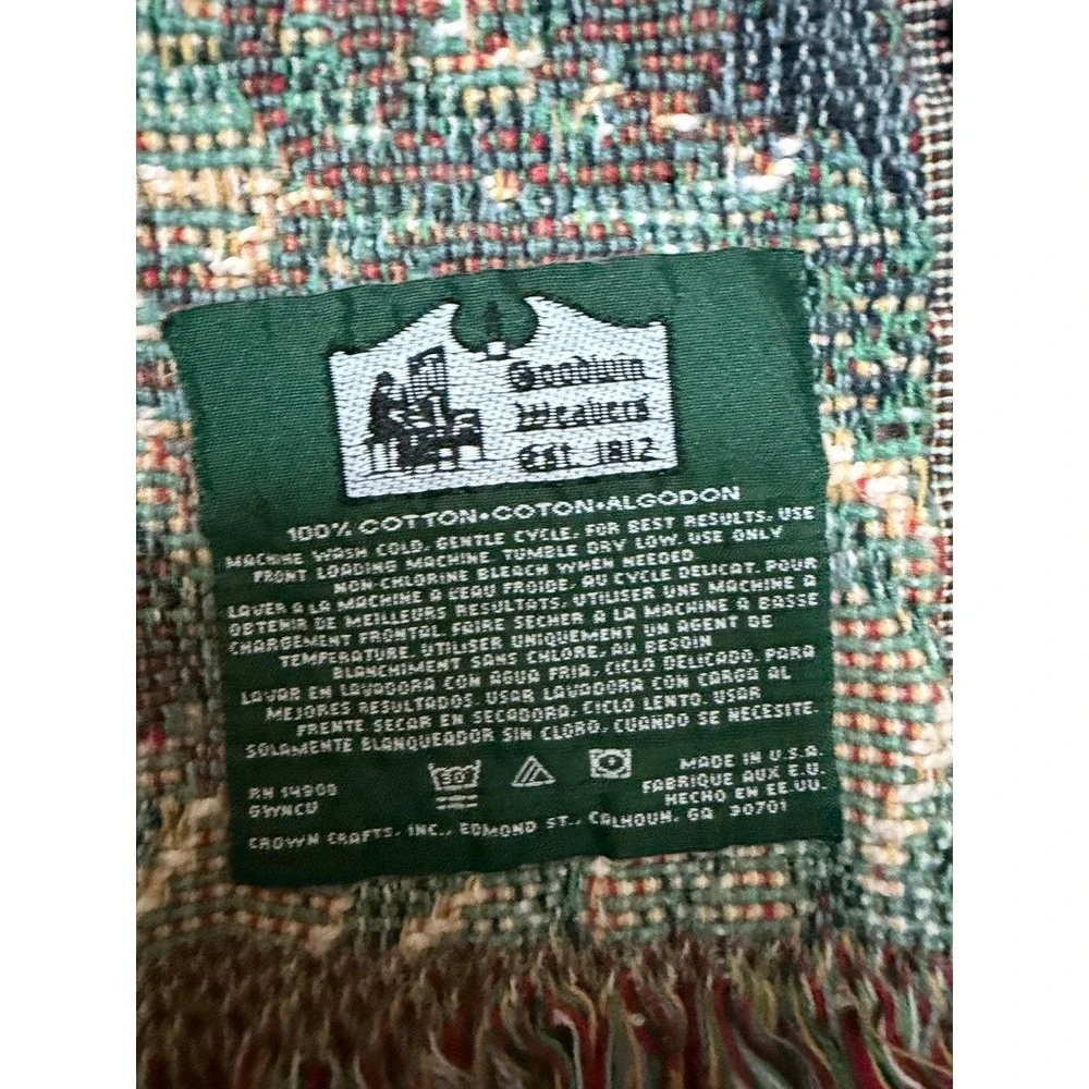 Goodwin Weavers Woven Cotton Angel Tapestry Throw Blanket Black 66x43 Celestial
